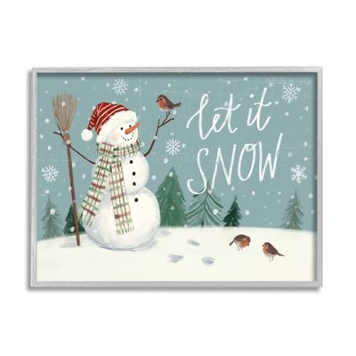 Stupell Industries Let It Snow Magical Snowman in Scenic Snowfield, Design by Victoria Barnes