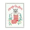 Stupell Industries Meowy Christmas Clever Cat Nestled Patterned Stocking, Design by Heather Strianese view 1
