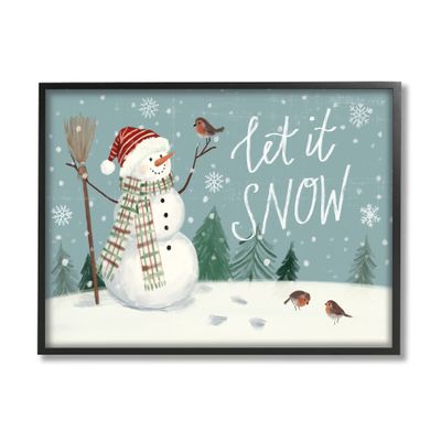 Stupell Industries Let It Snow Magical Snowman in Scenic Snowfield, Design by Victoria Barnes
