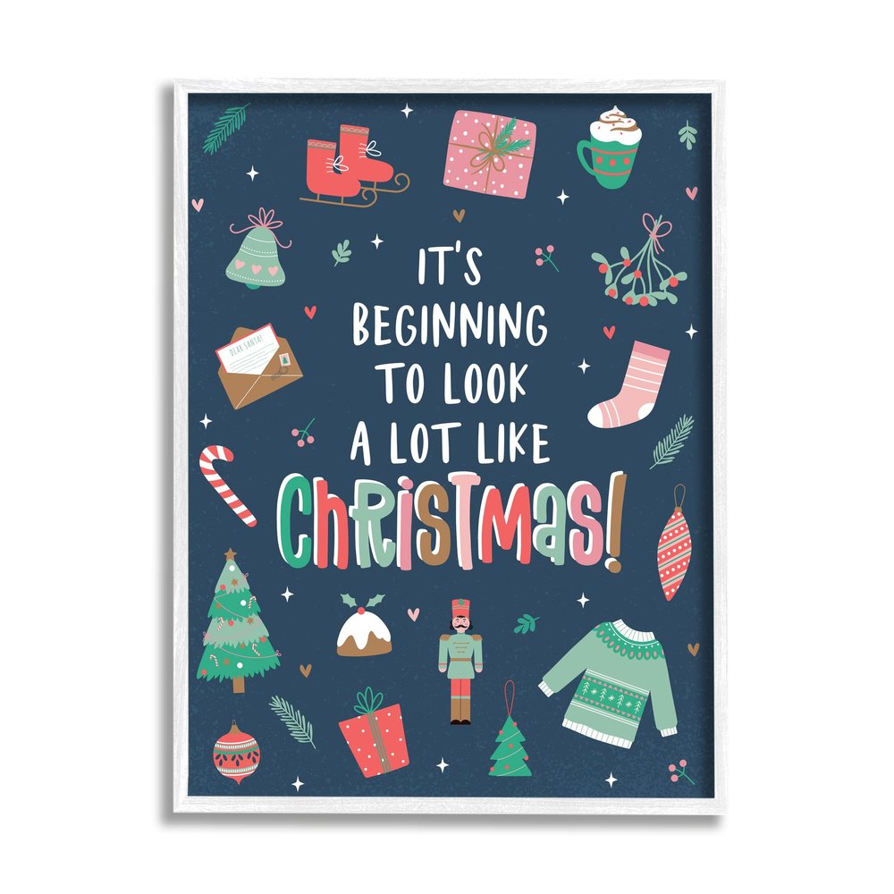 Stupell Industries Beginning To Look Like Christmas Varied Festive Details, Design by Angela Nickeas
