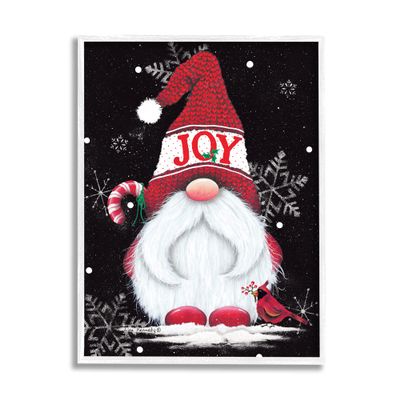 Stupell Industries Red Holiday Gnome Candy Cane Snowflakes Pattern, Design by Lisa Kennedy