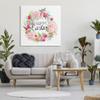 'Happy Easter Vivid Pink Floral Blossom Border'| Canvas Art view 3