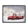 Stupell Industries Red Truck Parked Snowy Decorated Christmas Barn, Design by Lori Deiter view 1