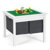 Costzon Kids Table, Children Wooden Activity Table w/Storage Drawers, 2 in 1 Building Block Tabletop for Arts, Crafts, Reading, Preschool, Nursery, Kindergarten, Toddler Table (White) view 1