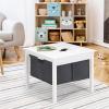 Costzon Kids Table, Children Wooden Activity Table w/Storage Drawers, 2 in 1 Building Block Tabletop for Arts, Crafts, Reading, Preschool, Nursery, Kindergarten, Toddler Table (White) view 2