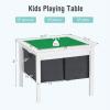 Costzon Kids Table, Children Wooden Activity Table w/Storage Drawers, 2 in 1 Building Block Tabletop for Arts, Crafts, Reading, Preschool, Nursery, Kindergarten, Toddler Table (White) view 3