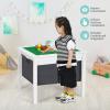 Costzon Kids Table, Children Wooden Activity Table w/Storage Drawers, 2 in 1 Building Block Tabletop for Arts, Crafts, Reading, Preschool, Nursery, Kindergarten, Toddler Table (White) view 4