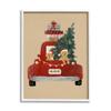 Stupell Industries Dogs Wearing Festive Hats Christmas Tree Truck, Design by Laura Konyndyk view 1