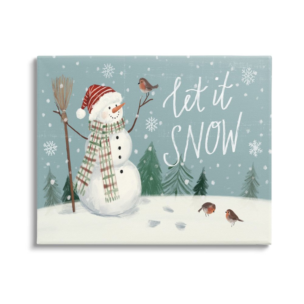 Stupell Industries Let It Snow Magical Snowman in Scenic Snowfield, Design by Victoria Barnes