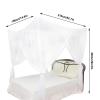 King Twin Full Size Canopy Bed for Adults Bedroom Kids Room Camping Lights Screen Netting Curtains(White) , 4 Corner Post Bed Canopy Bedroom Canopy Curtains , 4 Corner Post Bed Canopy Bedroom Canop view 4
