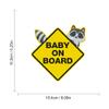 Baby on Board Sticker for Cars, Nouiroy 2PCS Raccoon Pattern Kids on Board Strong Reflective Cute Baby in Car Decals and Stickers Baby Caution Car Window Bumper Sign Auto Vinyl Sticker, Blue view 4