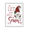 Stupell Industries Let It Snow Winter Sentiment Red Snowflakes Gnome,Design by Lux + Me Designs view 1
