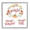 Stupell Industries Grateful Seasonal Thanksgiving Holiday Botanical Pumpkin Wreath, Design by Heather Strianese view 1
