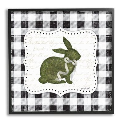 Stupell Industries Festive Easter Bunny Ribbon Spring Plaid Pattern, Design by Jennifer Pugh