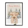 Stupell Industries Merry Christmas Fuzzy Baby Calf Cattle Striped Scarf, Design by Leah Stratsma view 1