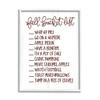 Stupell Industries Fall Bucket List Seasonal Typography Grain Pattern, Design by Imperfect Dust view 1