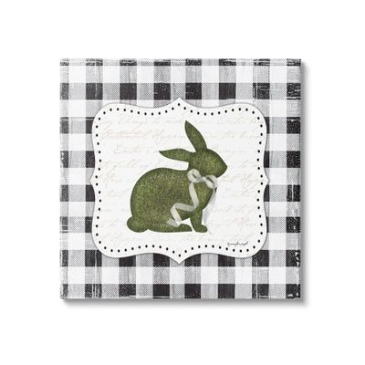 Stupell Industries Festive Easter Bunny Ribbon Spring Plaid Pattern, Design by Jennifer Pugh