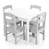 Costzon Kids Table and Chair Set, 5 Piece Wood Activity Table & Chairs for Arts, Crafts, Homework, Snack Time, Preschool Furniture, Gift for Boys Girls, Toddler Table and Chair Set (Grey & White) view 1