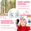 Costzon Kids Table and Chair Set, 5 Piece Wood Activity Table & Chairs for Arts, Crafts, Homework, Snack Time, Preschool Furniture, Gift for Boys Girls, Toddler Table and Chair Set (Grey & White) view 3