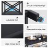 Bigbiglife Living Room Coffee Table Set of 3, Industrial X-Design Coffee Table and 2 End Side Tables, 3 Piece Living Room Table Set with Large Storage for Apartment Home (Black) view 4