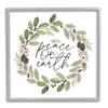Stupell Industries Peace On Earth Calligraphy Seasonal Watercolor Wreath,Design by Kate Sherrill view 1