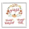 Stupell Industries Grateful Seasonal Thanksgiving Holiday Botanical Pumpkin Wreath, Design by Heather Strianese view 1