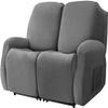 XVBVS Velvet Recliner Sofa Cover Split Reclining Couch Cover Stretch Recliner Sofa Slipcovers Anti-Slip Furniture Covers with Elastic Bottom for Living Room (Color : Gray, Size : 2 Seater 6-Piece) view 1