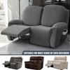 XVBVS Velvet Recliner Sofa Cover Split Reclining Couch Cover Stretch Recliner Sofa Slipcovers Anti-Slip Furniture Covers with Elastic Bottom for Living Room (Color : Gray, Size : 2 Seater 6-Piece) view 3