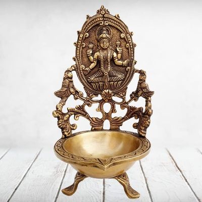 Mohan Jodero Laxmi Diya/Lakshmi Akhand Deepak with Antique Home Decorative for Temple & Festival