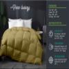 9.8 NEWTON Baffle Box All Seasons Feather Down Alternative Comforter Full/Queen Size - Box Pleated Down Alternative Duvet Quilt Comforter Insert with Corner Tabs (90x90, Toupe) view 2