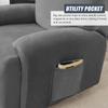 XVBVS Velvet Recliner Sofa Cover Split Reclining Couch Cover Stretch Recliner Sofa Slipcovers Anti-Slip Furniture Covers with Elastic Bottom for Living Room (Color : Gray, Size : 1 Seater 4-Piece) view 4