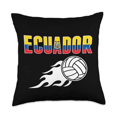 Ecuador Volleyball Fans Jersey Ecuadorean Flag Sport Lovers Throw Pillow