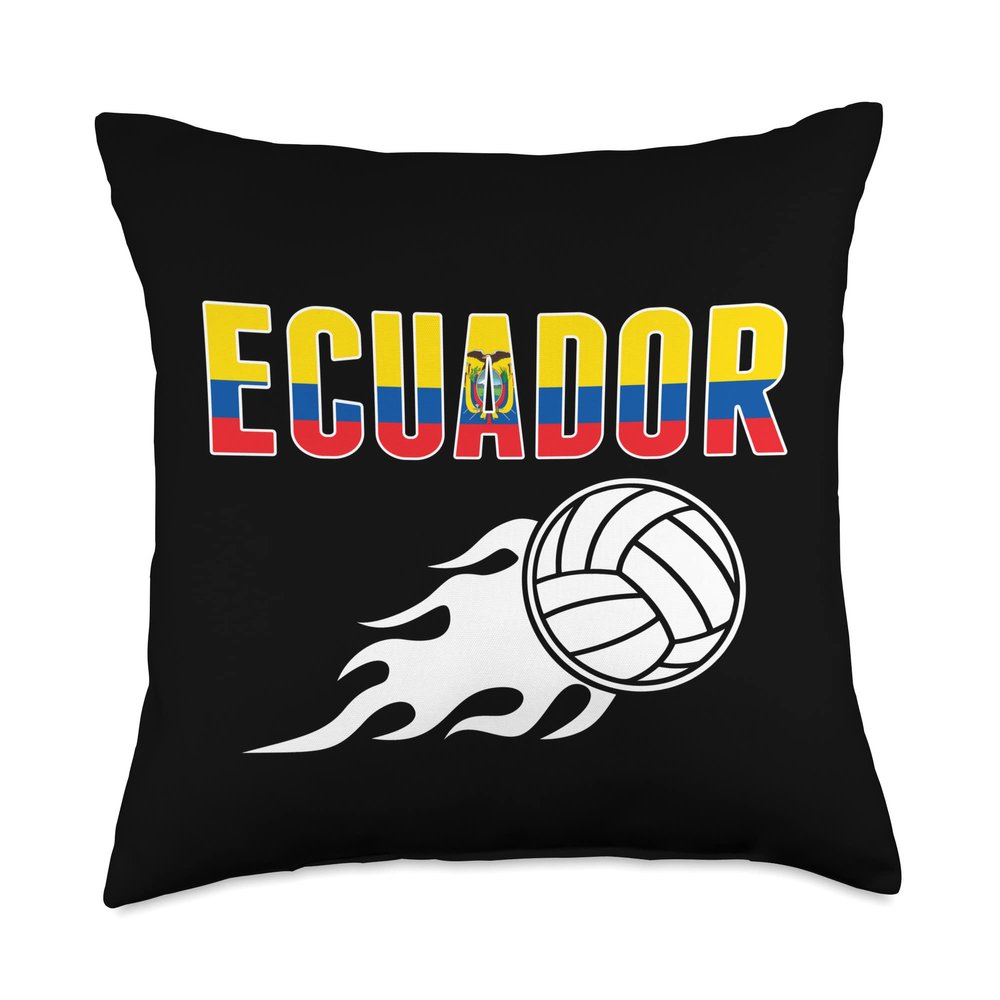 Ecuador Volleyball Fans Jersey Ecuadorean Flag Sport Lovers Throw Pillow