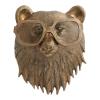 AnsonBoy Bronze Resin Animal Head Carving Glasses Wall Mount Home Decor view 1