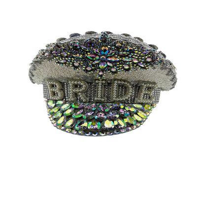 Western F.a.s.h.i.o.n Blinged Out Bachelorette Party Bride Hat with Stones and Sequins