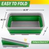 Collapsible Bucket for Cleaning 2-Pack - 7.27L Foldable Wash Bin Dish Tubs - Collapsible Wash Basin or Camping Sink Set for Beach, Tailgating or Soaking Laundry - Cleaning Supplies by Wakeman (Green) view 2
