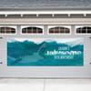 8ft Personalized Shark Birthday Party Giant Banner - Jawsome view 1