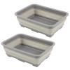 Collapsible Bucket for Cleaning 2-Pack - 7.27L Foldable Wash Bin Dish Tubs - Collapsible Wash Basin or Camping Sink Set for Beach, Tailgating or Soaking Laundry - Cleaning Supplies by Wakeman (Gray) view 1