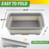 Collapsible Bucket for Cleaning 2-Pack - 7.27L Foldable Wash Bin Dish Tubs - Collapsible Wash Basin or Camping Sink Set for Beach, Tailgating or Soaking Laundry - Cleaning Supplies by Wakeman (Gray) view 2