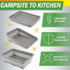 Collapsible Bucket for Cleaning 2-Pack - 7.27L Foldable Wash Bin Dish Tubs - Collapsible Wash Basin or Camping Sink Set for Beach, Tailgating or Soaking Laundry - Cleaning Supplies by Wakeman (Gray) view 4