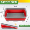 Collapsible Bucket for Cleaning 2-Pack - 7.27L Foldable Wash Bin Dish Tubs - Collapsible Wash Basin or Camping Sink Set for Beach, Tailgating or Soaking Laundry - Cleaning Supplies by Wakeman (Red) view 2