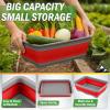 Collapsible Bucket for Cleaning 2-Pack - 7.27L Foldable Wash Bin Dish Tubs - Collapsible Wash Basin or Camping Sink Set for Beach, Tailgating or Soaking Laundry - Cleaning Supplies by Wakeman (Red) view 3
