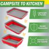 Collapsible Bucket for Cleaning 2-Pack - 7.27L Foldable Wash Bin Dish Tubs - Collapsible Wash Basin or Camping Sink Set for Beach, Tailgating or Soaking Laundry - Cleaning Supplies by Wakeman (Red) view 4