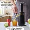 Elite Gourmet EJX600 Mini Compact Small Space-Saving Masticating Slow Juicer Cold Press Juice Extractor, Nutrient and Vitamin Dense, BPA-Free Tritan, Easy to Clean, 16 oz Juice Cup, Charcoal Grey view 3