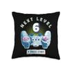 6 Birthday Gamer Next Level 6 Gaming Controller Boy Girl Throw Pillow view 1