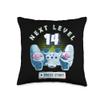 14 Birthday Gamer Next Level 14 Gaming Controller Boy Girl Throw Pillow view 1