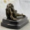 Bronze Sculpture Signed Olivino Gorgeous Nude Model Posing for Camera Statue Deal by Think Bronze Artwork Decorative Gift view 3