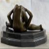 Bronze Sculpture Signed Olivino Gorgeous Nude Model Posing for Camera Statue Deal by Think Bronze Artwork Decorative Gift view 4