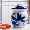 Fermentation Crock Jar Classical Painted Ink Style Lotus Pickle Jar, Chinese Traditional Water Seal Kimchi Jar With Cover, Pickled Cabbage, Radish, Kombuch (Color : Blue+white, Size : 4kg) view 2