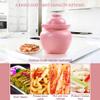 Fermenting Jars Water Seal Household Multi-capacity Options Pickle Jar, Double Lid Water Seal Kimchi Jar, Chinese Style Thickened Ceramics Grain Storage Barrel (Color : Pink, Size : 1.5kg) view 2